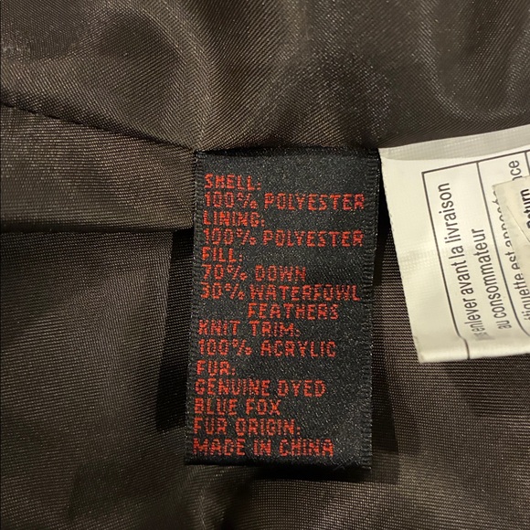 Via Spiga Taupe Puffer Jacket with Blue Fox Fur Collar - Picture 8 of 10